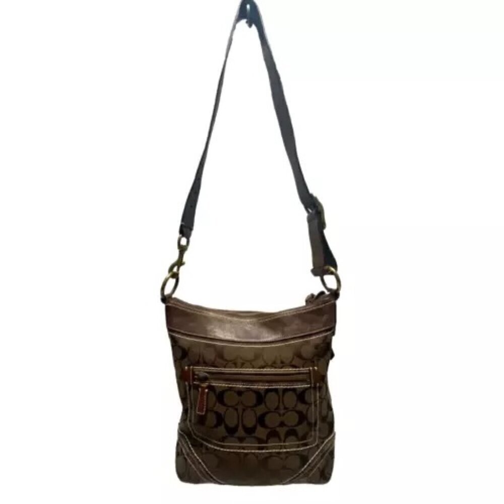 Vintage Coach Legacy Signature Convertible Bucket Duffel Bag 10403 Brown EUC